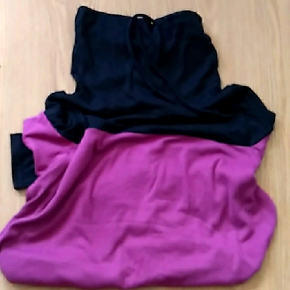 NO LABELS- Magenta and Black Cowel Neck Sweatshirt